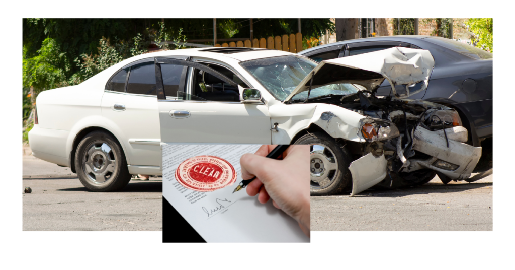 A salvage title on a wrecked vehicle can be fraudulently converted into a clean title